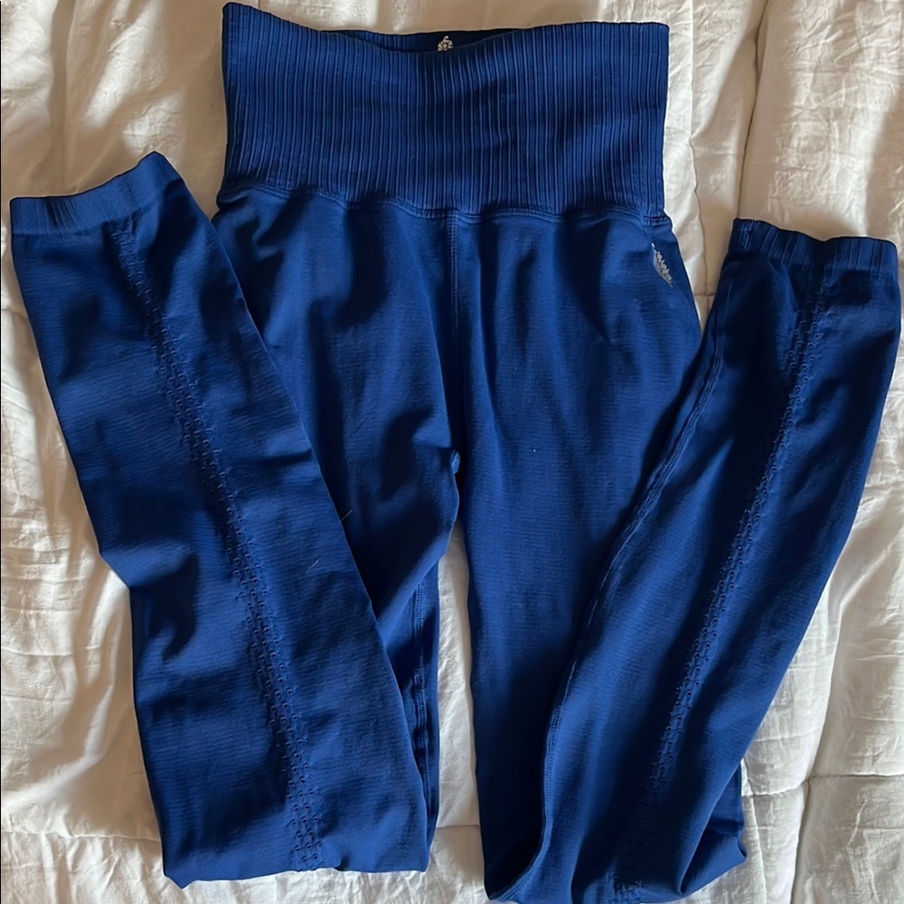 Blue High-Waisted Leggings